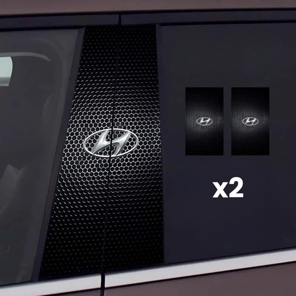 2x bilvindusklistremerker med logo