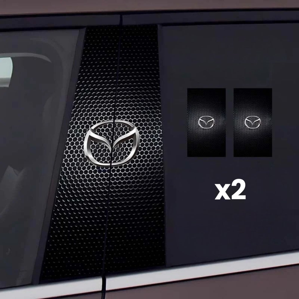 2x bilvindusklistremerker med logo