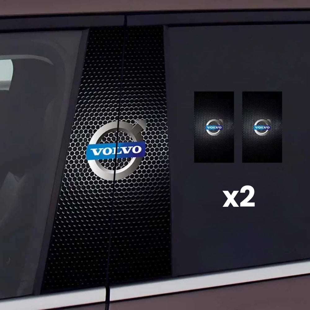 2x bilvindusklistremerker med logo